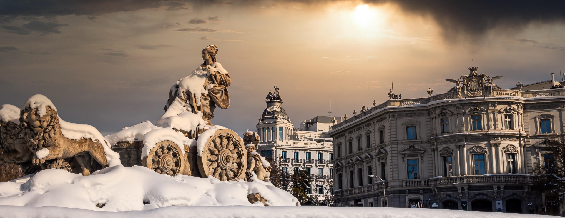 Cibeles nevada en Madrid